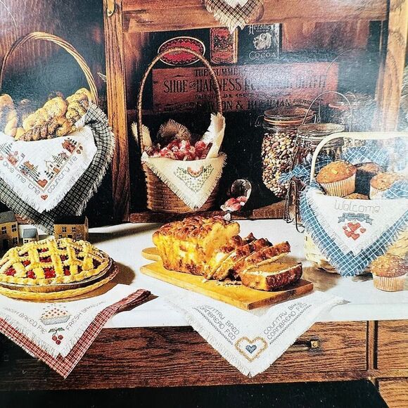 Bread Cloths Cross Stitch Pattern Booklets Vintage Southern Baking Celebrations - Picture 4 of 14